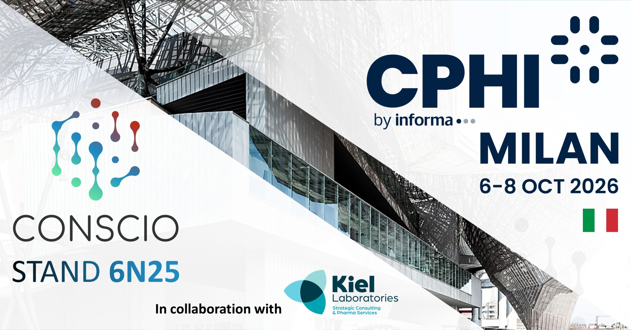 Quinta-Analytica at CPHI Milan 2026 as part of Conscio Group, Stand 6N25